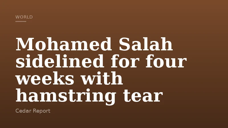 Mohamed Salah sidelined for four weeks with hamstring tear