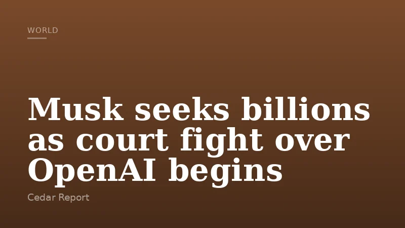 Musk seeks billions as court fight over OpenAI begins