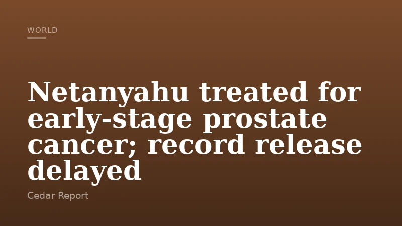 Netanyahu treated for early-stage prostate cancer; record release delayed