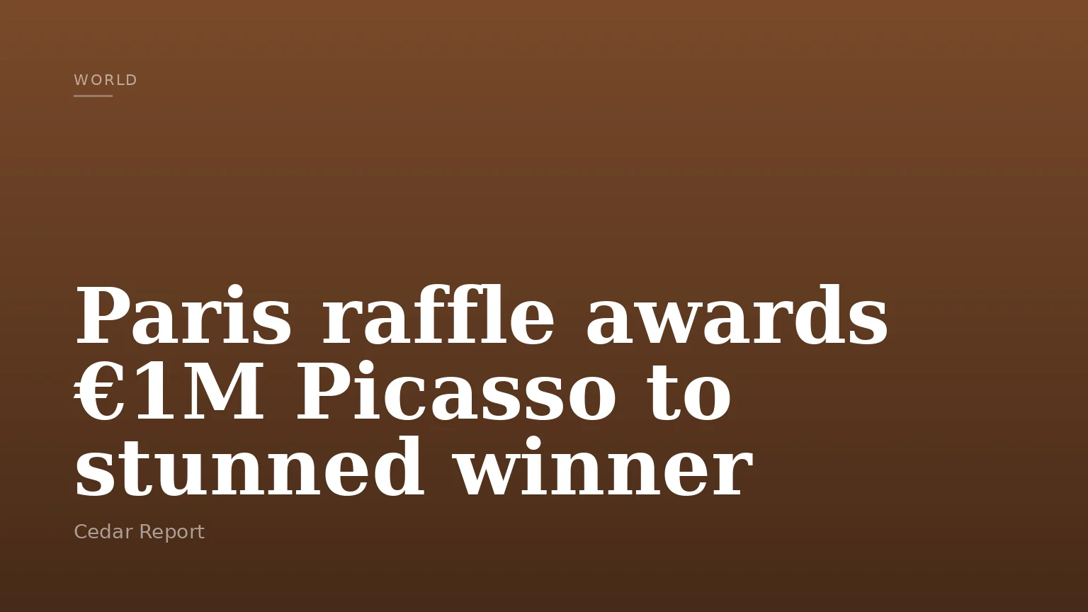 Paris raffle awards €1M Picasso to stunned winner