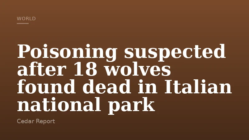 Poisoning suspected after 18 wolves found dead in Italian national park