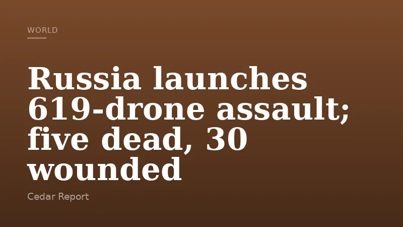 Russia launches 619-drone assault; five dead, 30 wounded