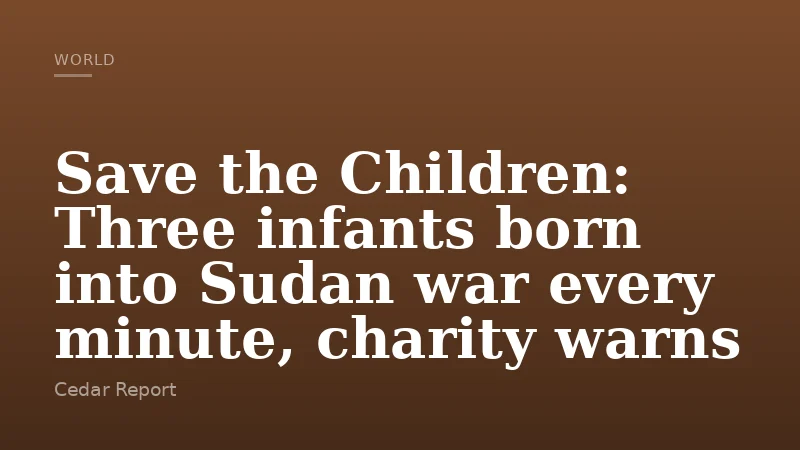 Save the Children: Three infants born into Sudan war every minute, charity warns