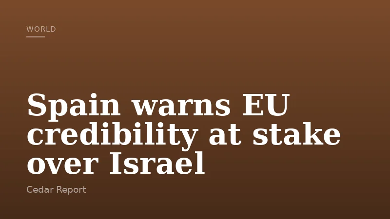 Spain warns EU credibility at stake over Israel