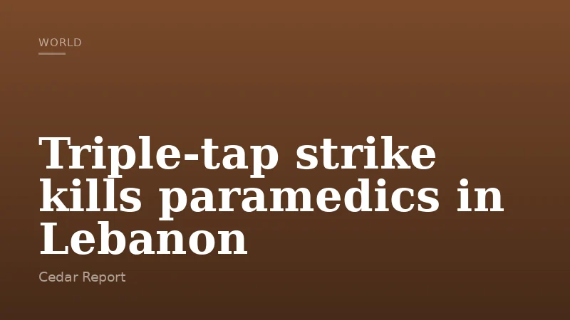 Triple‑tap strike kills paramedics in Lebanon
