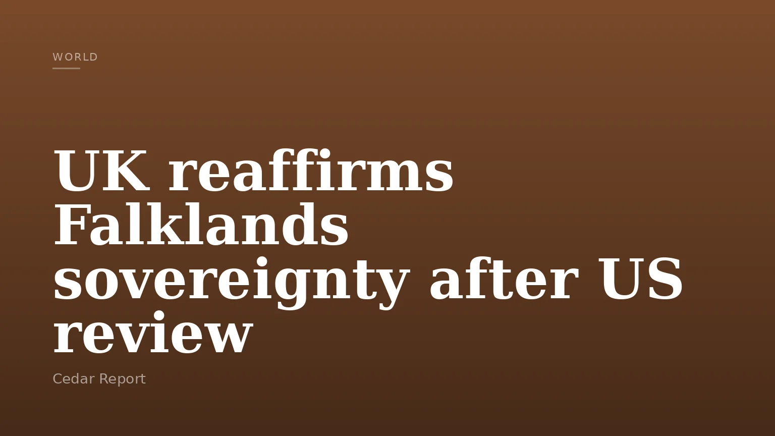 UK reaffirms Falklands sovereignty after US review