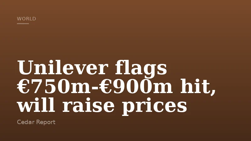 Unilever flags €750m-€900m hit, will raise prices