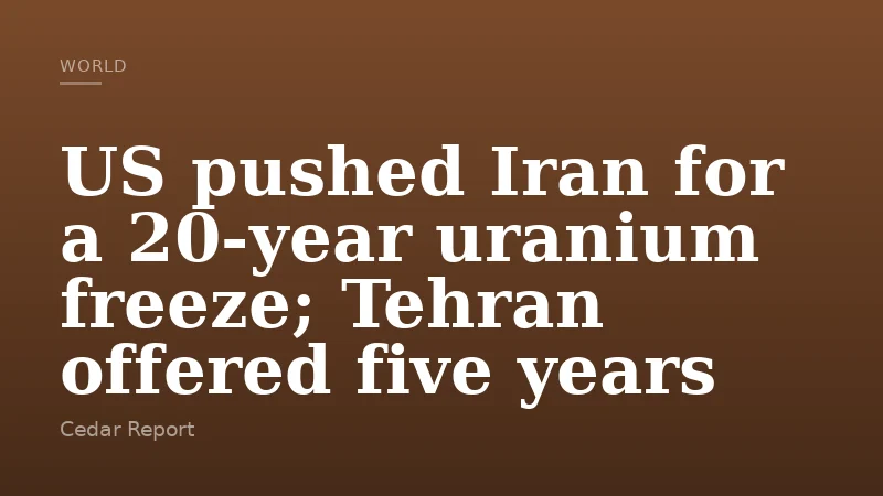 US pushed Iran for a 20-year uranium freeze; Tehran offered five years