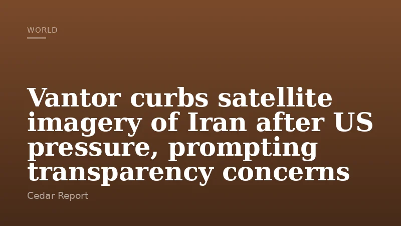 Vantor curbs satellite imagery of Iran after US pressure, prompting transparency concerns