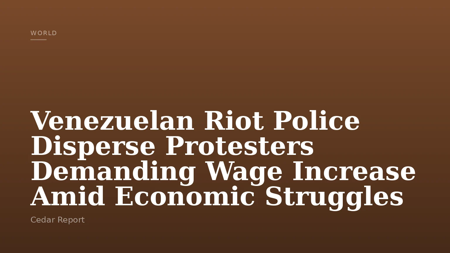 Venezuelan Riot Police Disperse Protesters Demanding Wage Increase Amid Economic Struggles
