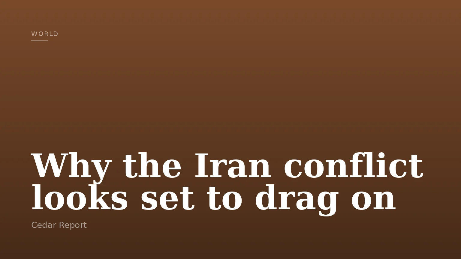 Why the Iran conflict looks set to drag on