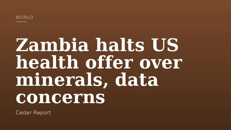 Zambia halts US health offer over minerals, data concerns