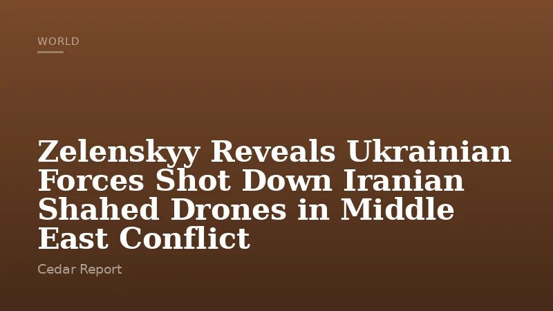 Zelenskyy Reveals Ukrainian Forces Shot Down Iranian Shahed Drones in Middle East Conflict