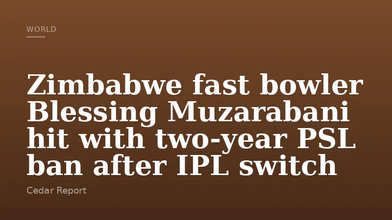 Zimbabwe fast bowler Blessing Muzarabani hit with two-year PSL ban after IPL switch